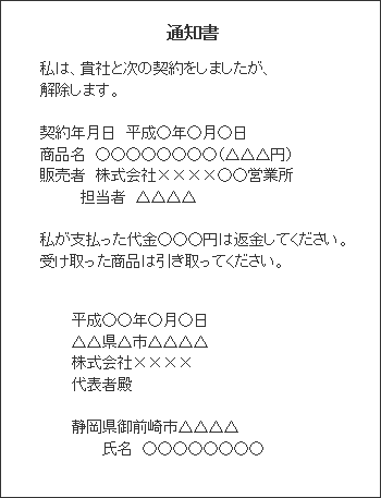 ハガキ記載例